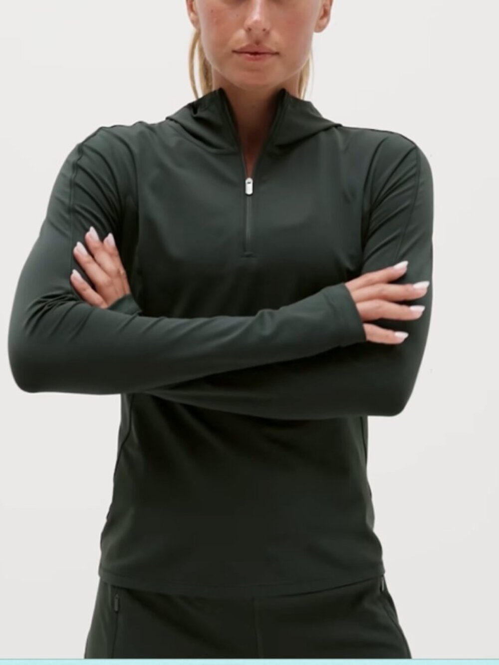 Athleta Summit Half Zip Hoodie - Black